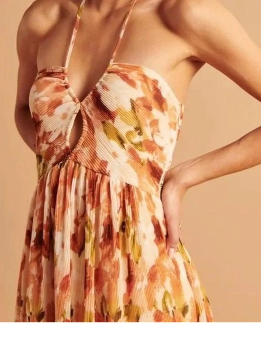 Abercrombie & Fitch Floral Halter Maxi Dress  Women's Size Large